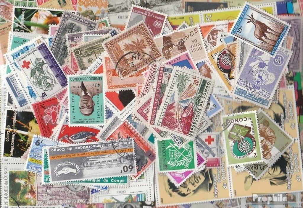 Briefmarken Belgisch-Kongo 300 verschiedene Marken