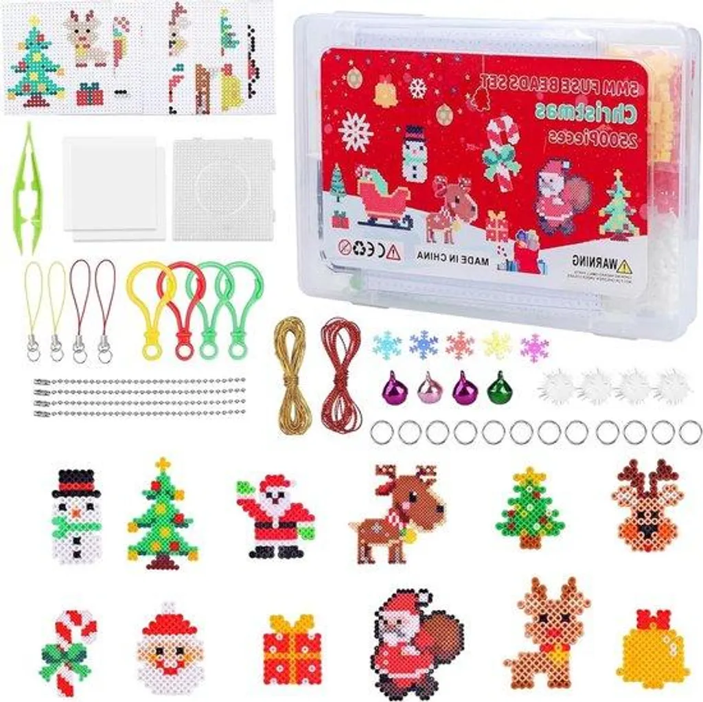 Kit de Noël Chemin de fer 2500 perles à repasser 5mm avec plaques