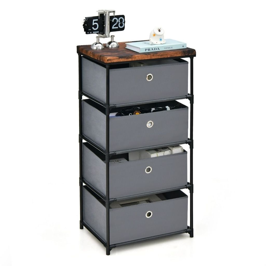 Costway Comodino Costway - con cassetti in tessuto - Immagine del prodotto 