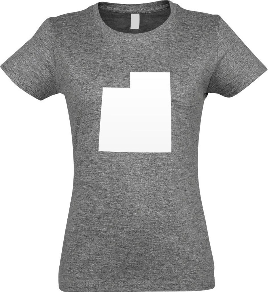 Kiwistar - T-Shirt tailliert - Damen - Graumeliert - USA - Bundesstaat - Utah - mit Motiv Bedruckt - Funshirt Design - Sport - Freizeit - Damen - XXL