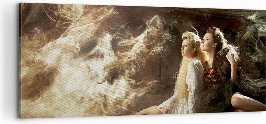 Bild auf Leinwand - Leinwandbild - Vogel Körper Mode Blume - 100x40cm - Wand Bild - Wanddeko - Leinwanddruck - Bilder - Kunstdruck - Wanddekoratio...