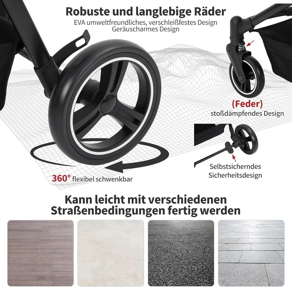Chariot pour chien pliable compact noir avec sangles de sécurité fixes - 4