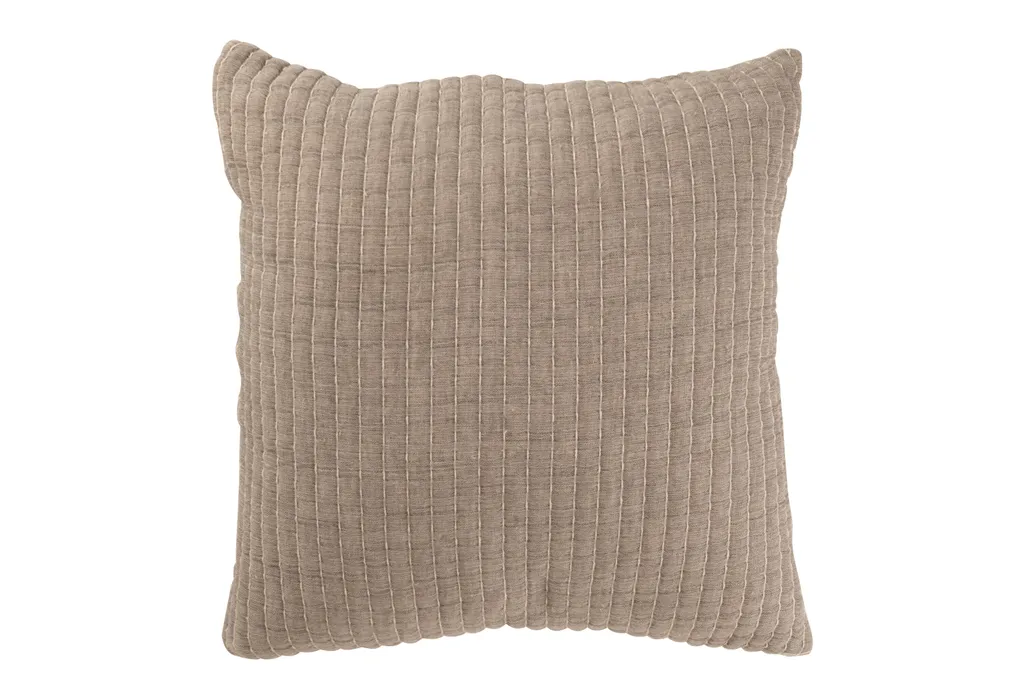 Coussin J-Line Gris Anti-Affaissement : Rayures Piquées 45x45x12 cm