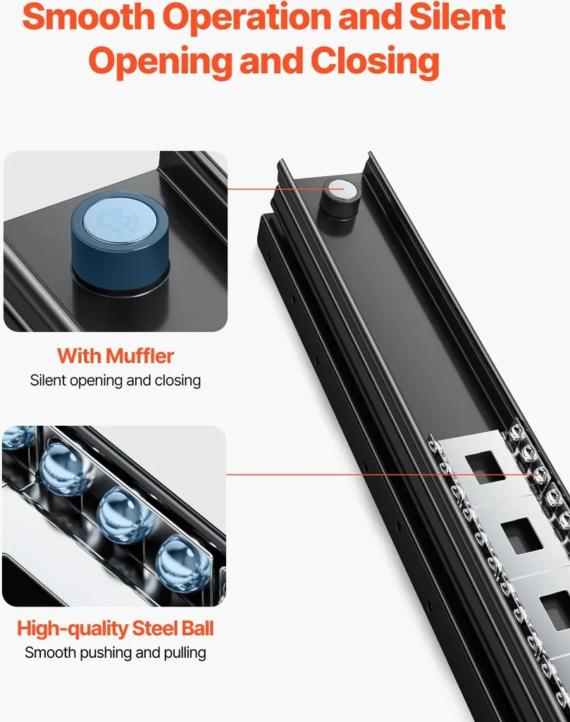 Solution tiroirs lourds rails 40cm supports de sol capacité 117kg - 6