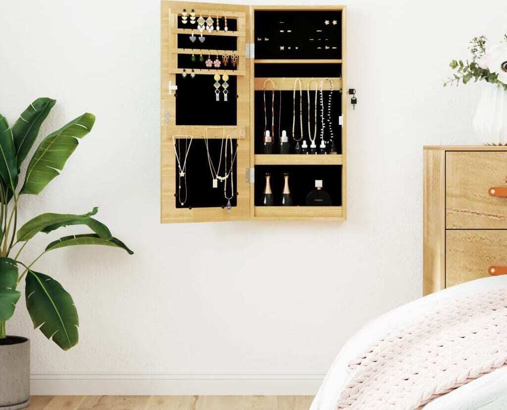 "im Angebot" Schmuckschrank mit Spiegel Wandmontage 30x8,5x67 cm - Wandspiegel CC16141
