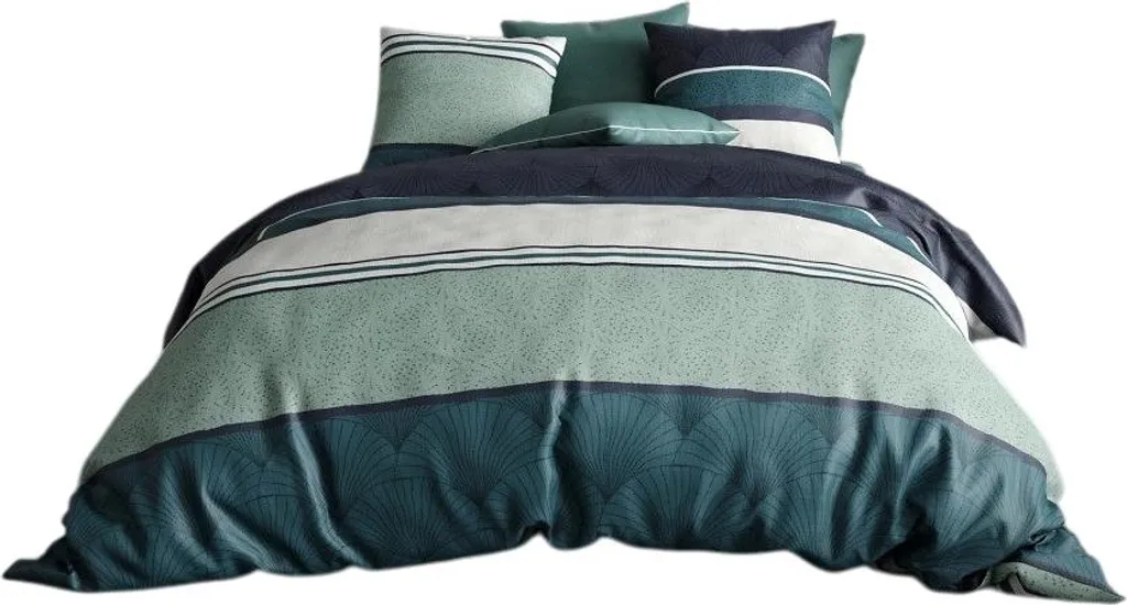 Housse de couette Atika et sa taie d'oreiller assortie en coton doux