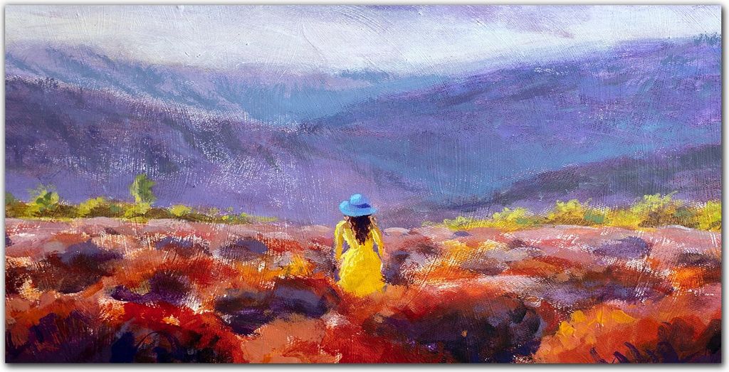 Coloray - Bild aus Glas - Glasbilder - 100 x 50 cm - Wohnzimmer Glasblock mit Bild Wanddekoration Gehärtetes Glas Dekoration Küche - Bergwiesenla...