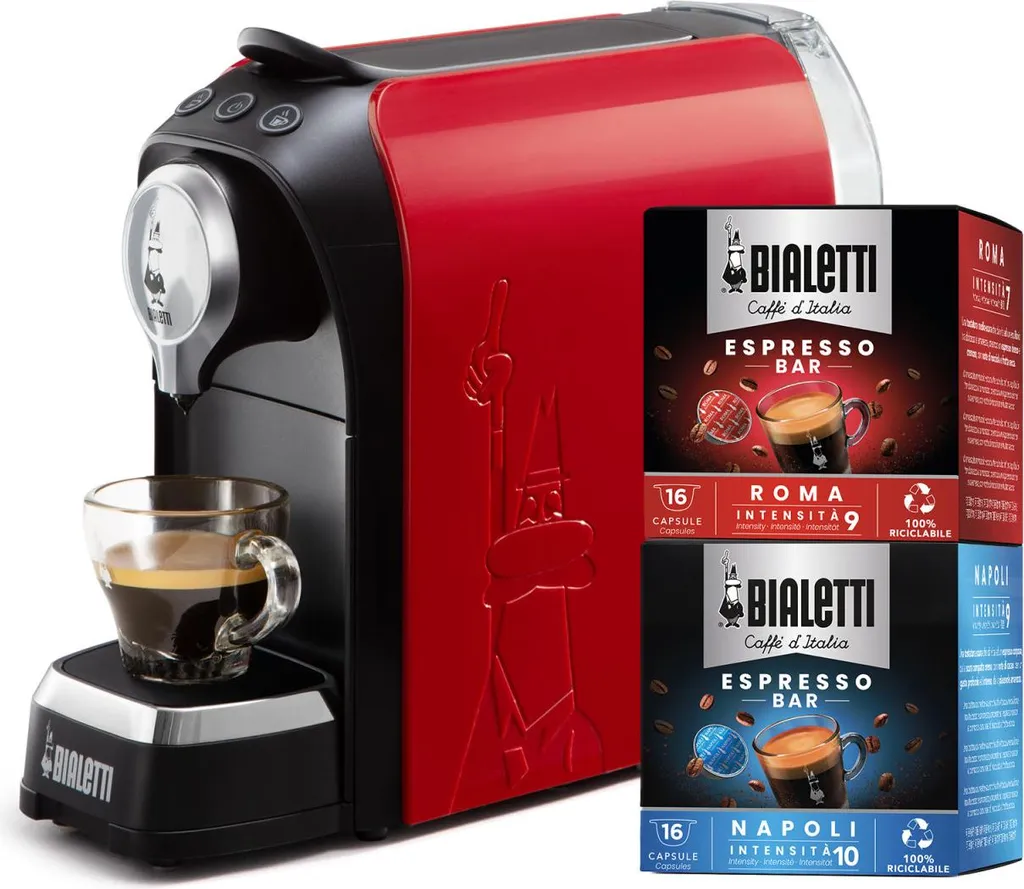 Macchina Caffè Bialetti Super Rosso | Offerta Bundle 32 Capsule Gratis