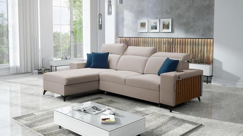 Praktisches Ecksofa Benny I mit Schlaffunktion und praktischem Bettzeugfach - die perfekte Lösung für Ihr Wohnzimmer! Utariovel2979