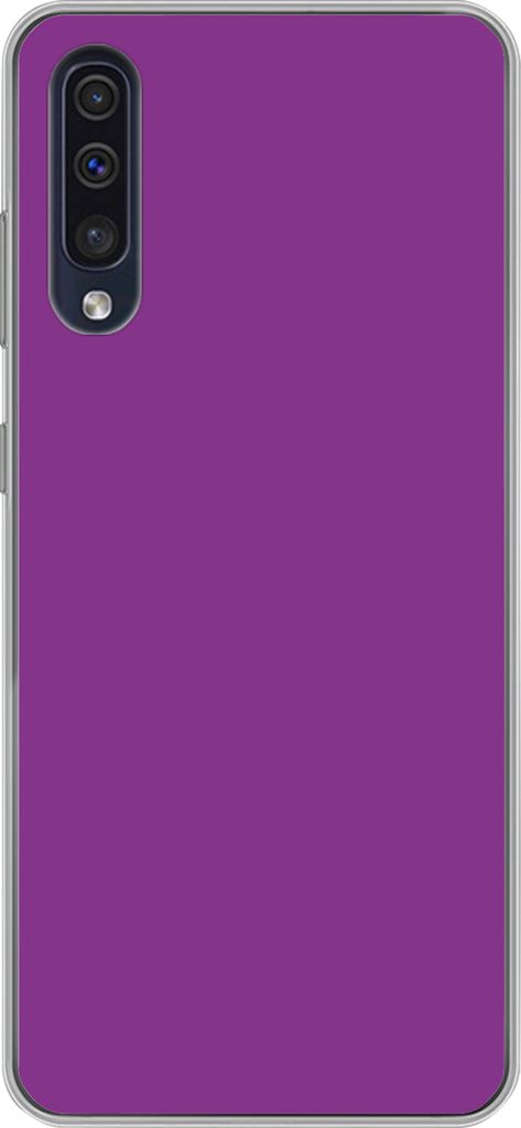 MuchoWow Handyhülle Schutzhülle Hülle für Telefoonhoesje Samsung Galaxy A30s Lila - Farben - Unifarben Silikon Softcase Handy Hülle - Karten...
