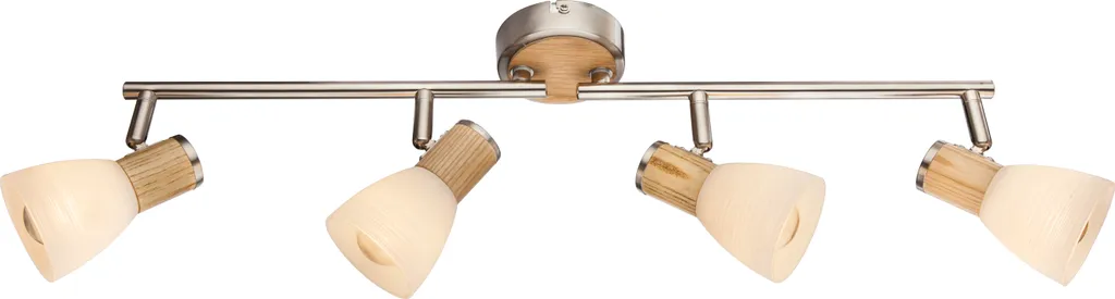 Spot Globo 54352-4 Gylfi plafonnier E14 4x40W en bois et verre opale