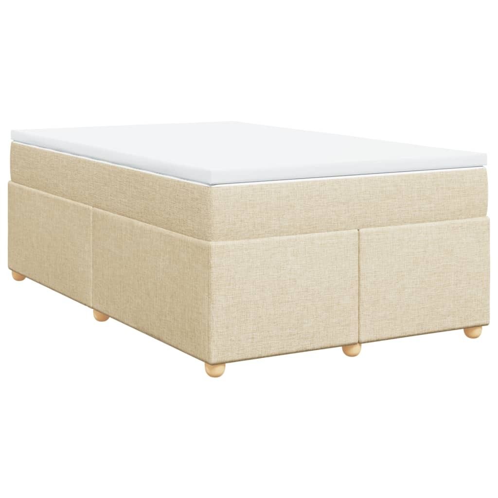 vidaXL Boxspringbett mit Matratze Creme 120x200 cm Stoff