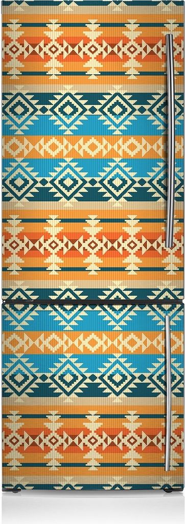 Kühlschrankfolie Aufkleber Kühlschrankmagnete Dekoration Kühlschrankfolie 70x190 cm - Navajo-Stil-Muster.