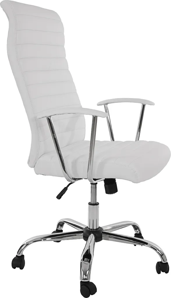 Chaise pivotante blanche Cagliari : Fauteuil de direction ergonomique - 2