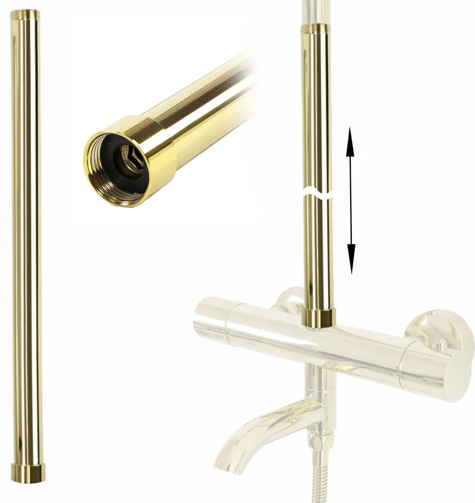 Prolunga Doccia Rea 50 cm Oro - Ricambio Estensione Colonna Bagno