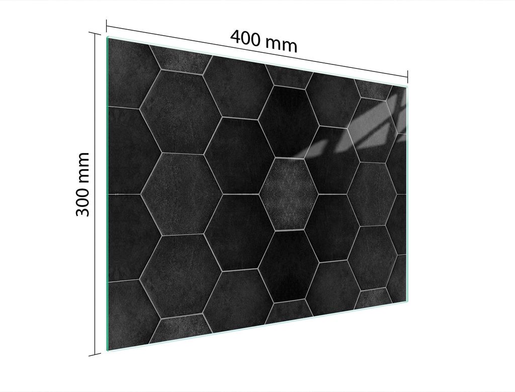 Schneidebrett Herdabdeckplatte Multiglasschneidplatte 40x30 cm Muster Schwarz