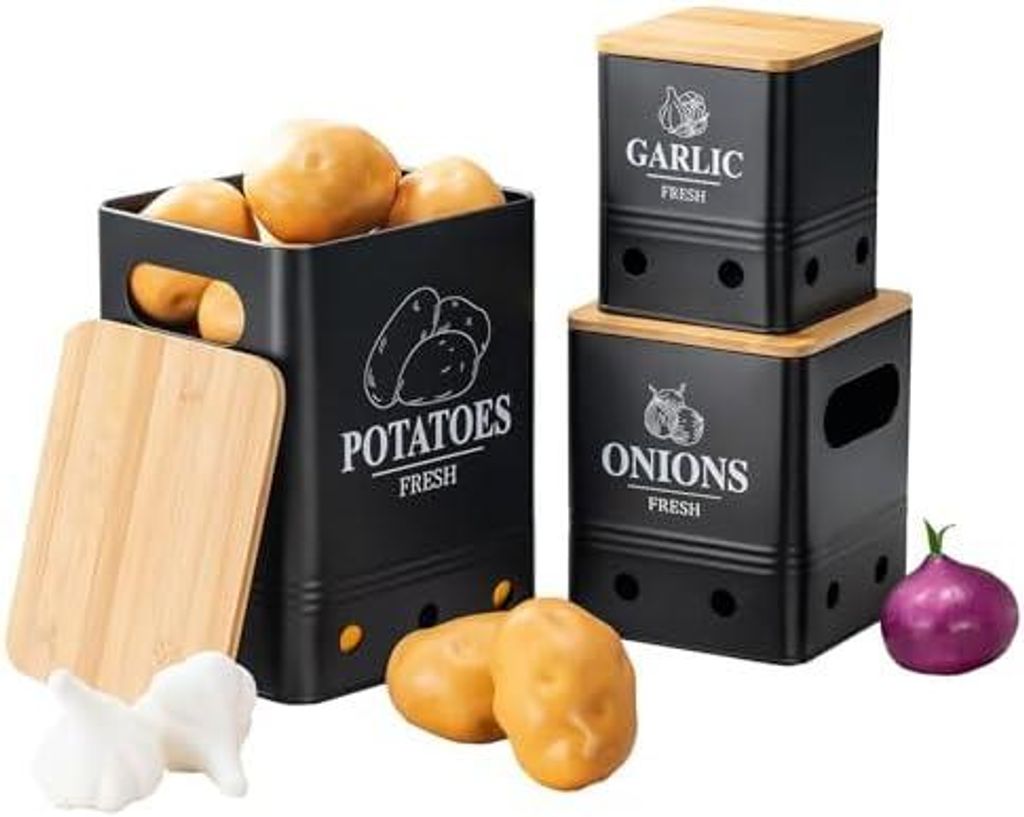 Kartoffel Aufbewahrungsbox 3er Set, Aufbewahrung Kartoffeln Produktbild 