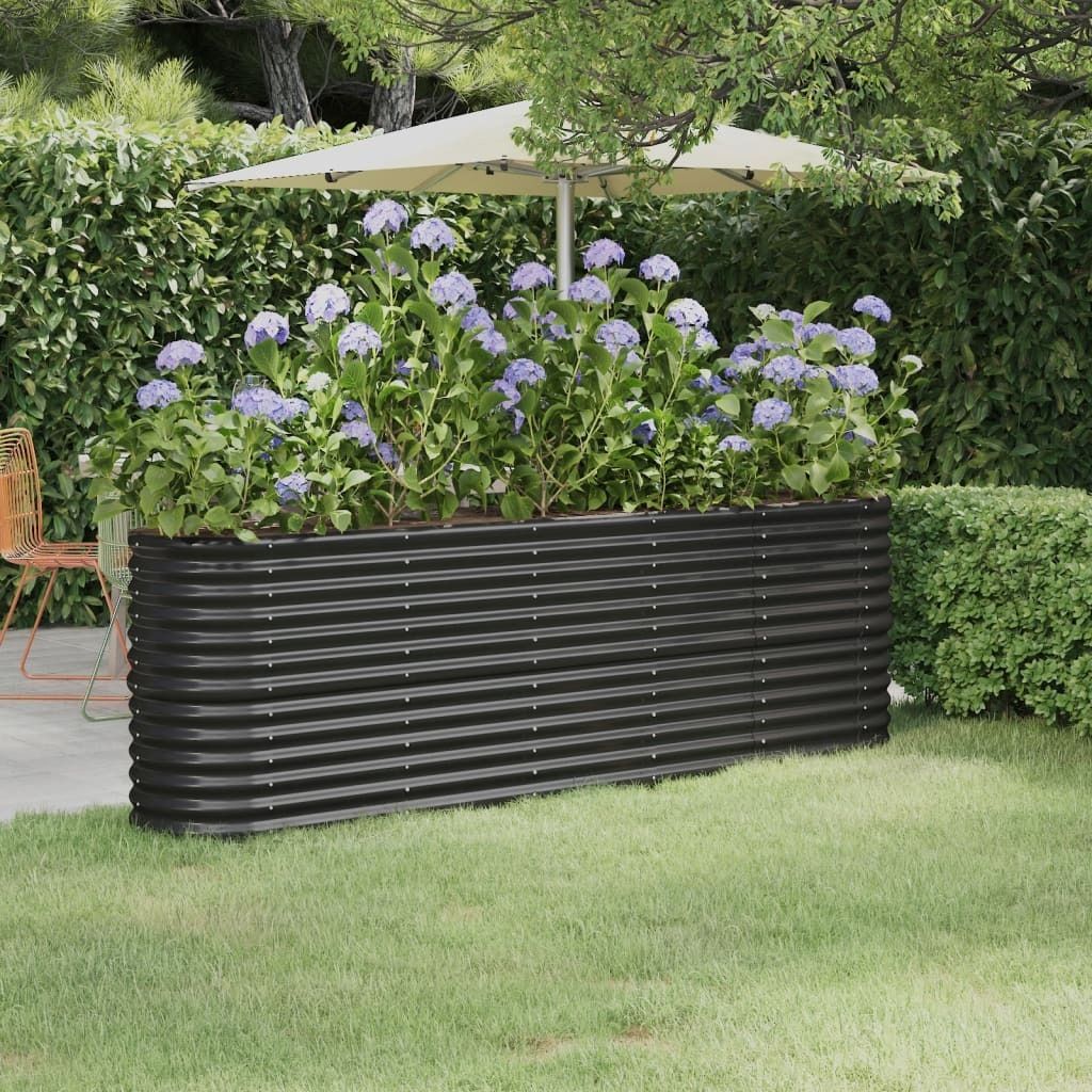 furnicato Hochbeet Verzinkter Stahl 224x40x68 cm Anthrazit