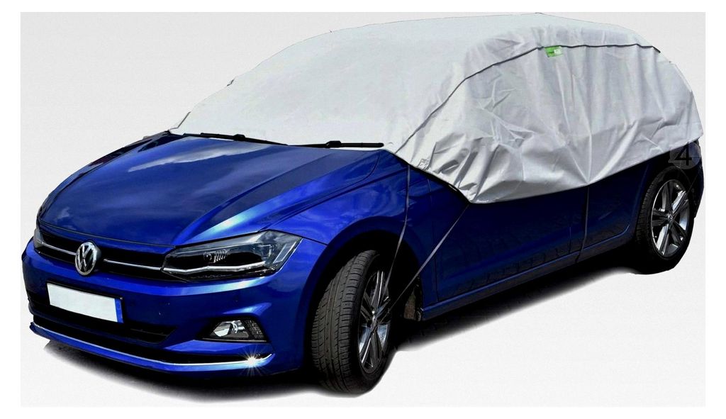 Halbgarage OPTIMO ML für Polo ab 2017, UV-Schutz, Autoabdeckung, Vollabdeckung, Wasserabweisend, Fahrzeugspezifische Passform, Spunbond-Material