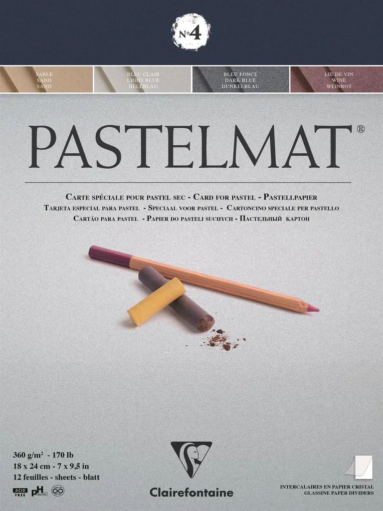 OFFERTA Blok Clairefontaine Pastelmat No.4 - 18x24cm 360g 12 Fogli