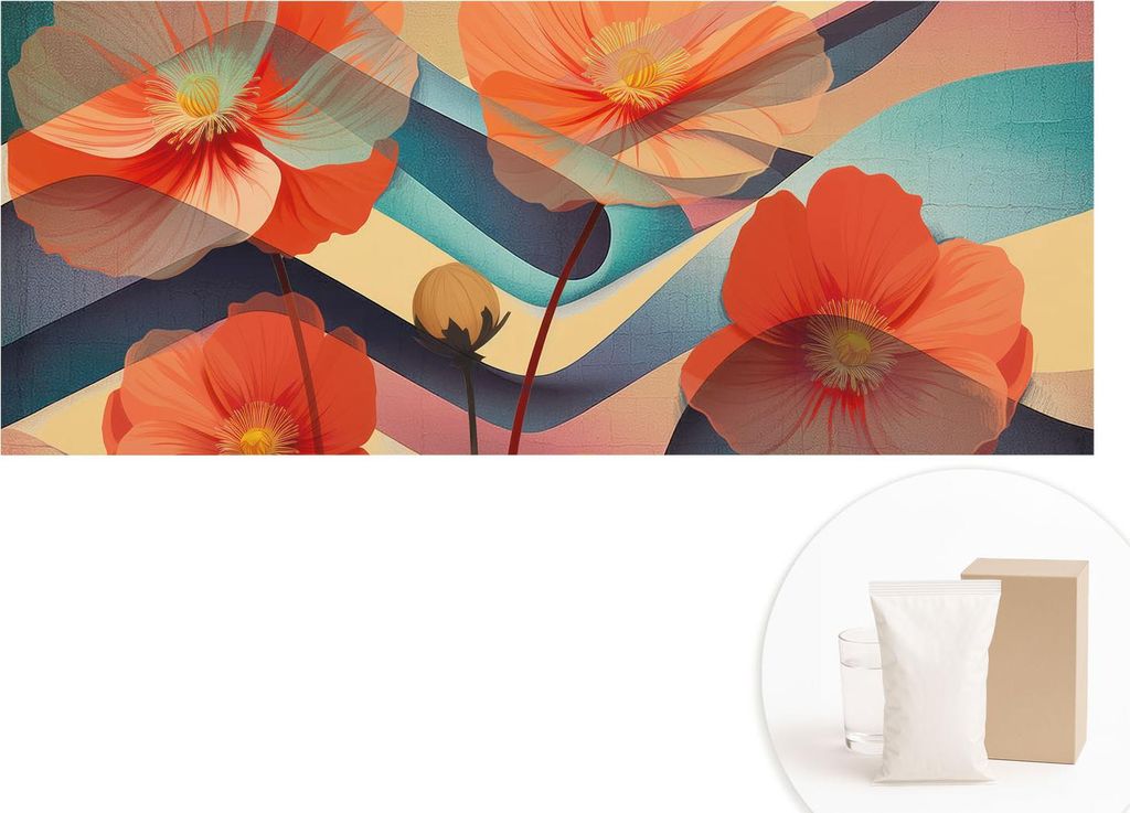 Fototapete - Wandbilder für Wohnzimmer - 208x146 cm - Dekorative Wandfolie - Modernes Design für Wanddekoration - Tapeten für Innenräume - Blum...