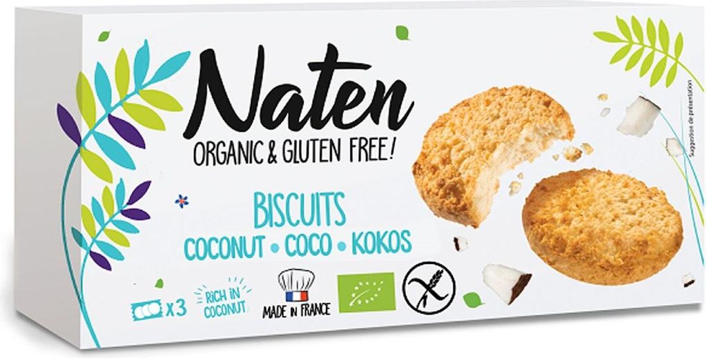CIASTKA KOKOSOWE BEZGLUTENOWE BIO 150 g - NATEN