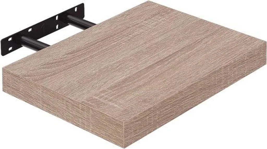 Étagère en chêne 25 cm anti-encombrement, support à livres bois solide