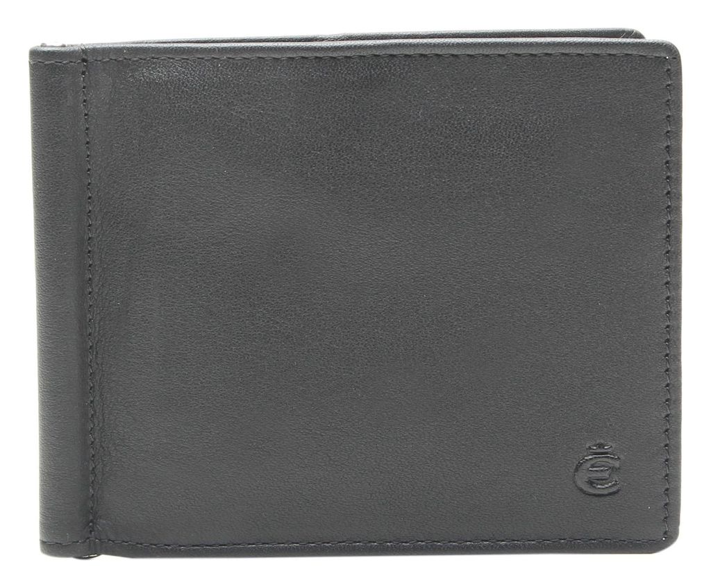 Esquire Leder Geldklammer Logo Money Clip Wallet Black schwarz