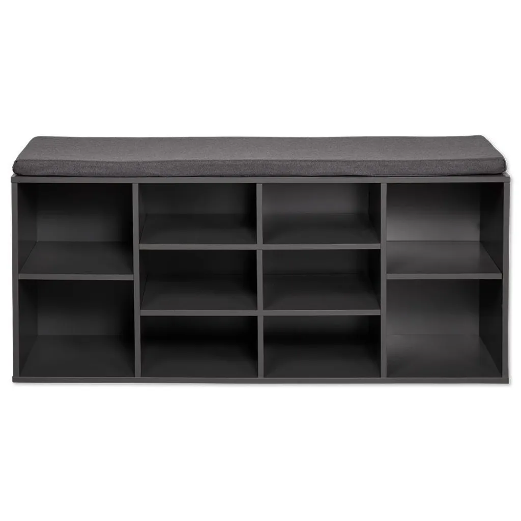 Panca Scarpiera Moderna KESPER® Grigio Scuro 8 Scomparti L103,5