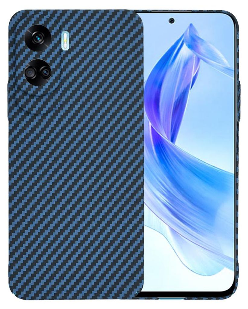 Techsuit Carbonite FiberShell Back Cover Hülle für HONOR 90 Lite - Blau