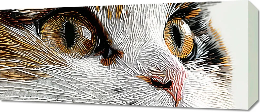 Déco Murale Chat Cousu 70 x 30 cm - Idéal pour Tête de Lit ou Couloir