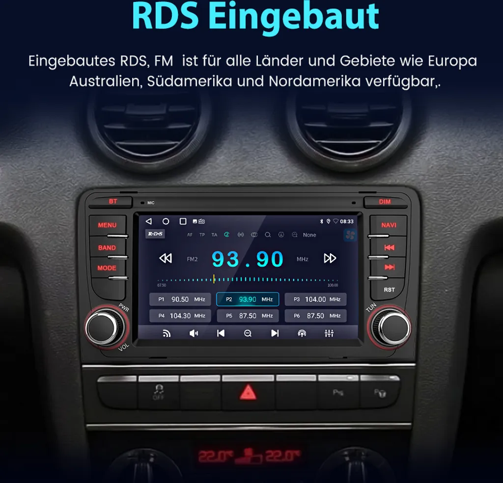Autoradio Android 13 Audi A3 8P S3 RS3 2003-2012 Wireless CarPlay DAB+ - 10