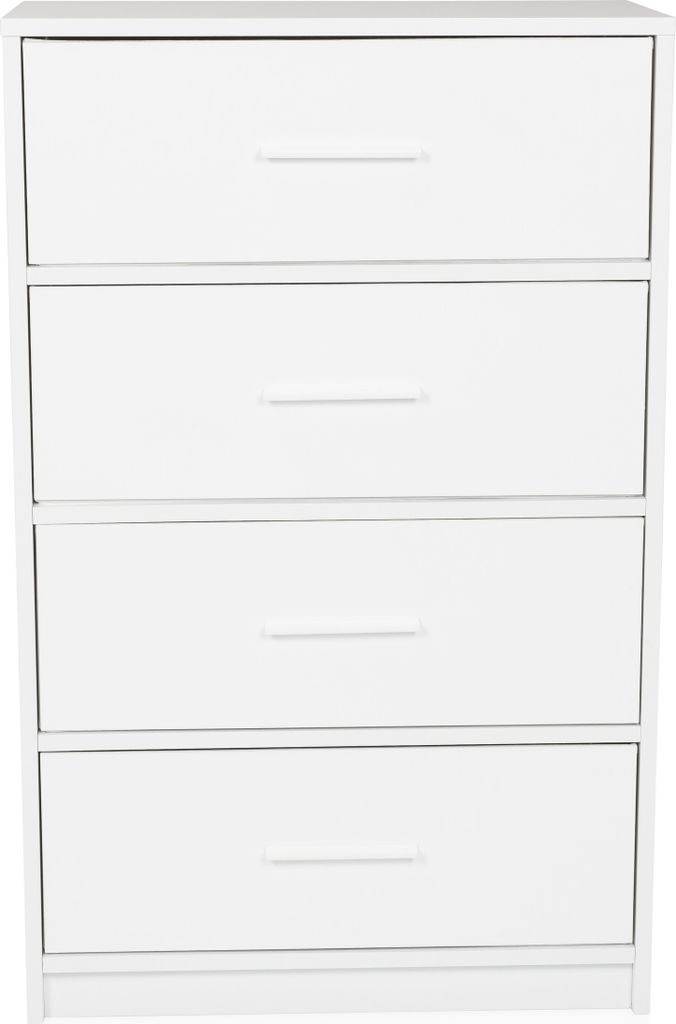 Hjh Living Kommode Estoria 58x30x91cm 4 Fächer Weiß Möbel Schrank Wandschrank