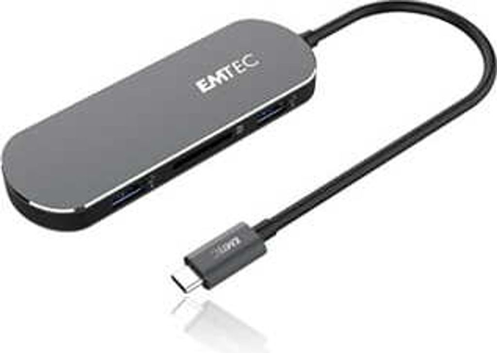 EMTEC HUB 6-in-1 Type-C T650C - Hub - 3 x USB 3.1 Gen 1 + 1 x USB-C (Stromdurchsatz)