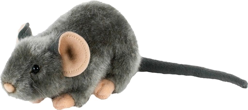 Uni-Toys Kuscheltier Maus liegend 17 cm (30 cm mit Schwanz) Produktbild 