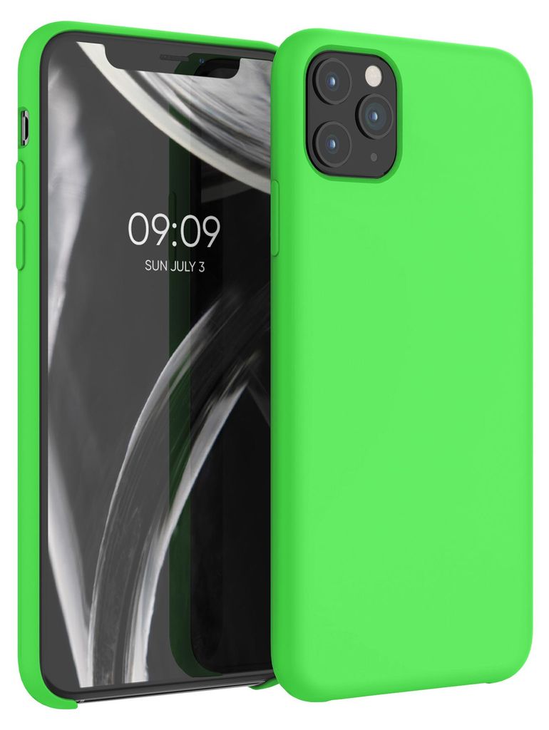 kwmobile Handyhülle für Apple iPhone 11 Pro Max Hülle - Case Silikon - Kabelloses Laden - Schutzhülle Cover in Limettengrün