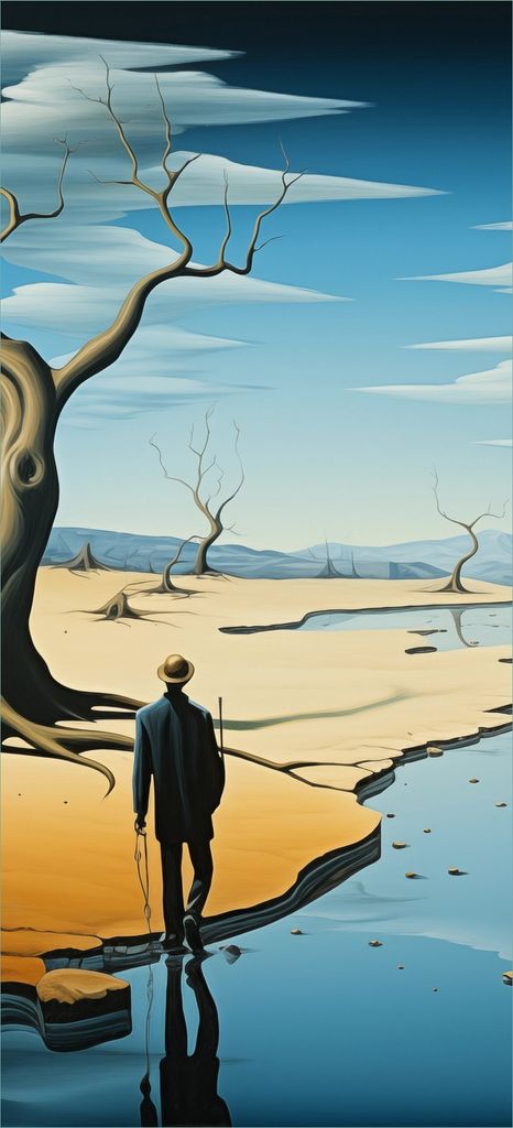 Wallario selbstklebende Türtapete 100 x 220 cm mit Schutzlaminat - Fluss der Zeit