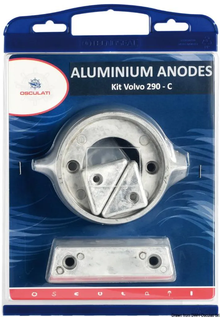 Kit Anodes Zinc pour Moteur Volvo Penta 290 - Osculati 43.343.00 Origine
