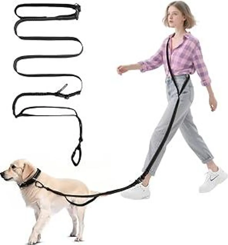 Guinzaglio Elastico 2.5m Mani Libere: Design Riflettente per Cani