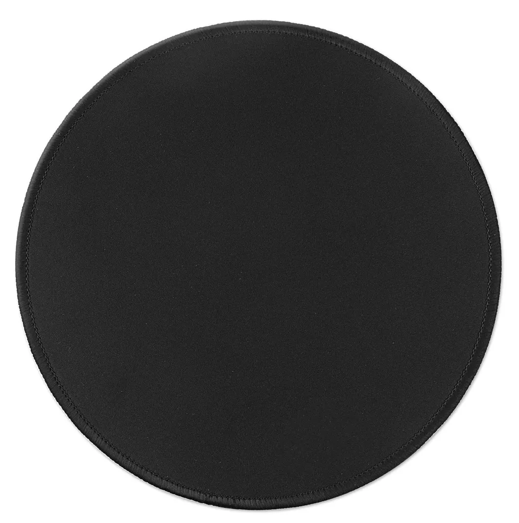 Tapis de souris pour ordinateur portable, format rond compact 22 cm noir mat