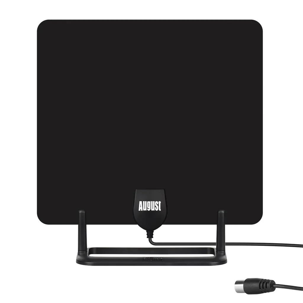 Antenne DVB-T2 portable plate August DTA450 avec socle stable noir mat