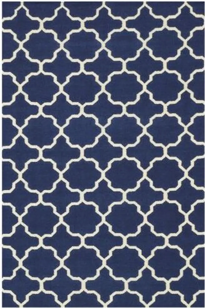 Tapis Kelim Maria bleu foncé 140x200 cm : l'atout anti-tache élégant