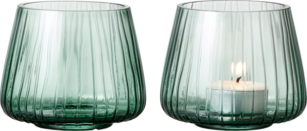 Bitz Kusintha Teelichthalter grün 7,5 cm Set 2