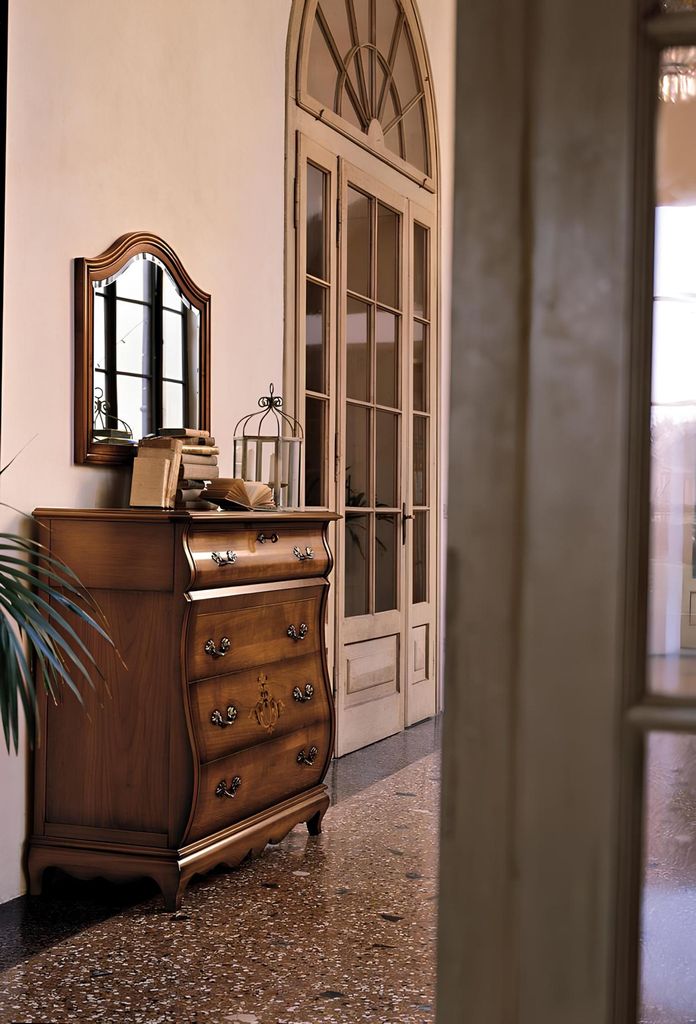 Kommode Sideboard Schrank Holz Kommoden Italienische Möbel Massiv Spiegel 2tlg