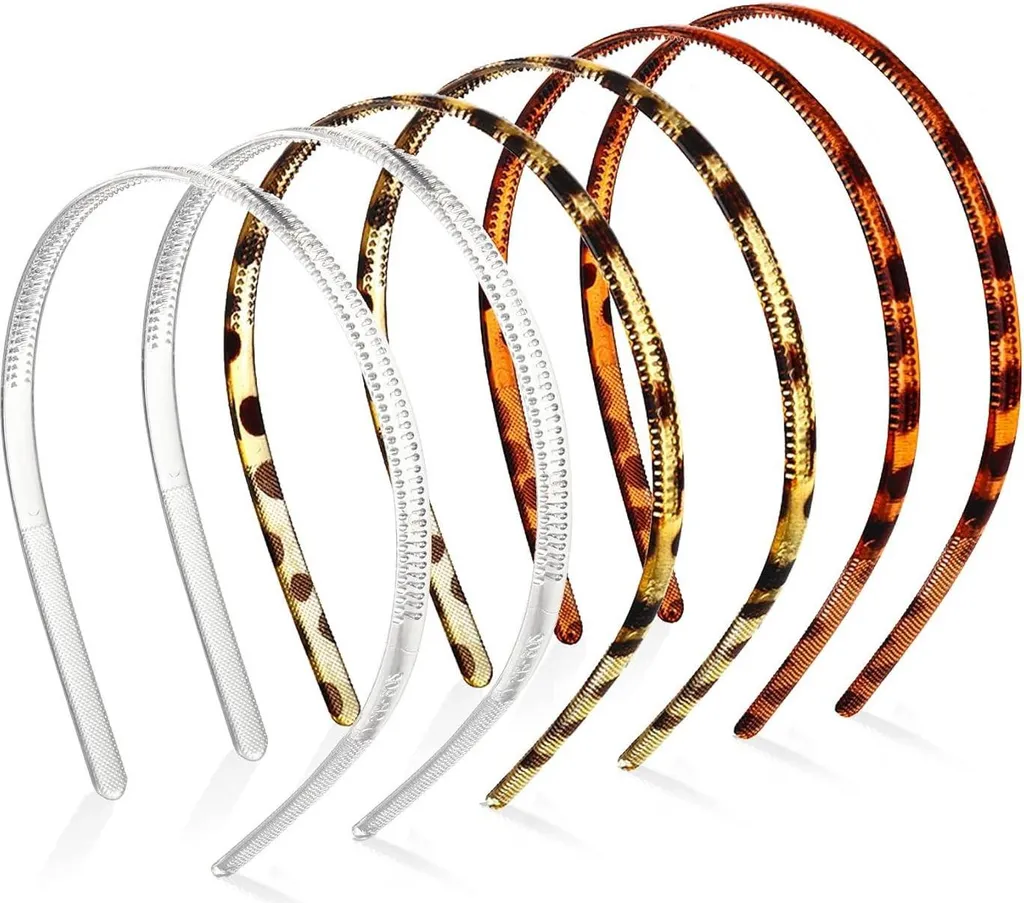 Cerchietti Plastica Trasparente 6 Pezzi 8mm - Accessori Capelli Donna