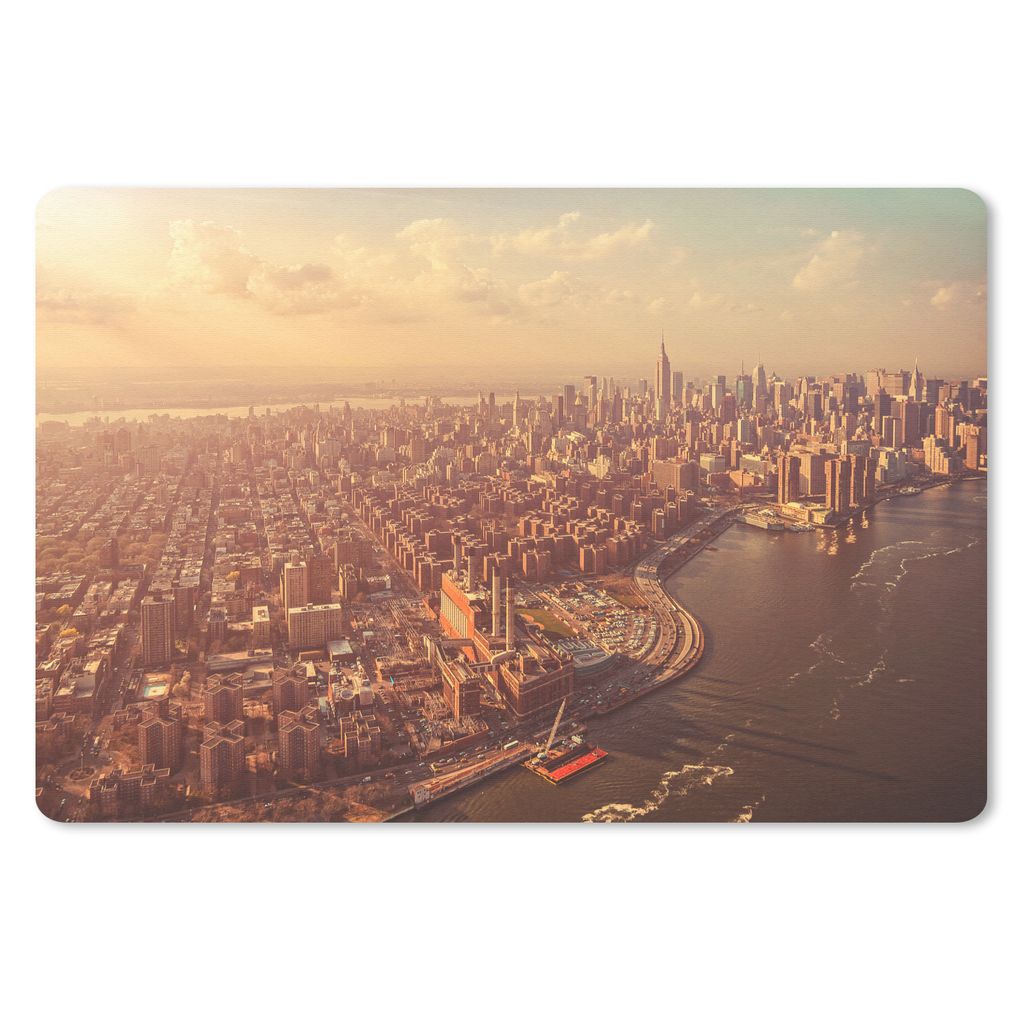 MuchoWow Mauspad Mousepad New York - Skyline - Gold 27x18 cm - Mousepads - Maus Mat - Pad - Mausunterlage - Büroartikel - Desk Matten