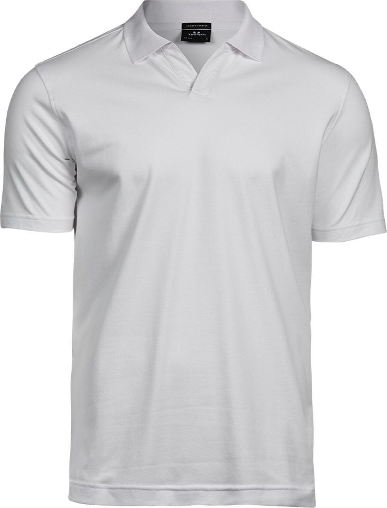 Tee Jays - "Luxury" Poloshirt V-Ausschnitt für Herren BC4991 (L) (Weiß)