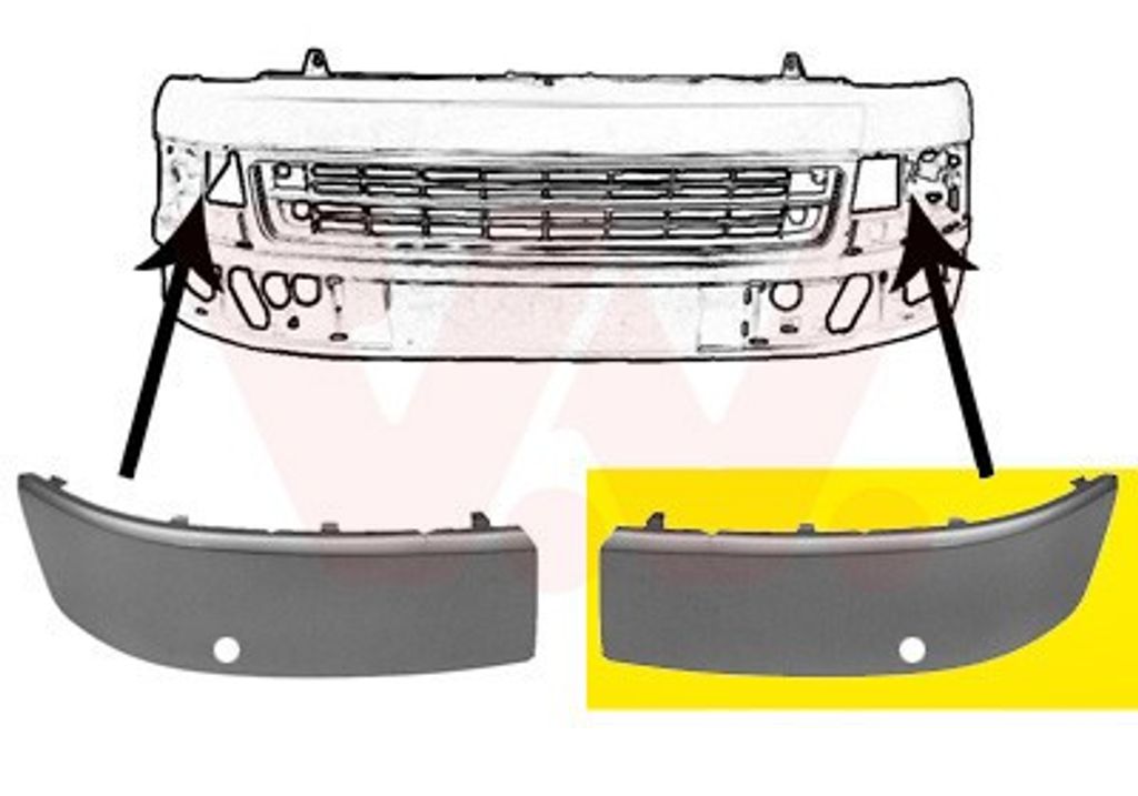 VAN WEZEL 5790485 Stoßstangen-Abdeckung Vorne Links für VW Transporter V Bus (7HB, 7HJ, 7EB, 7EJ, 7EF, 7EG, 7HF, 7EC) Multivan V California T5 Bus