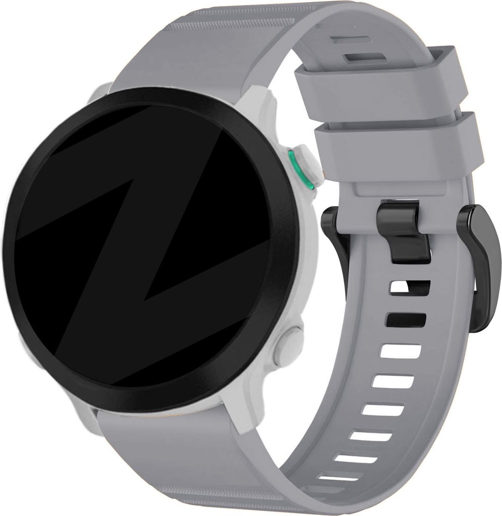 Bandz Silikonarmband mit Dornschließe passend für Garmin Fenix 5 / 6 / 7 - Silikonarmband mit Dornschließe - Graues Silikonarmband