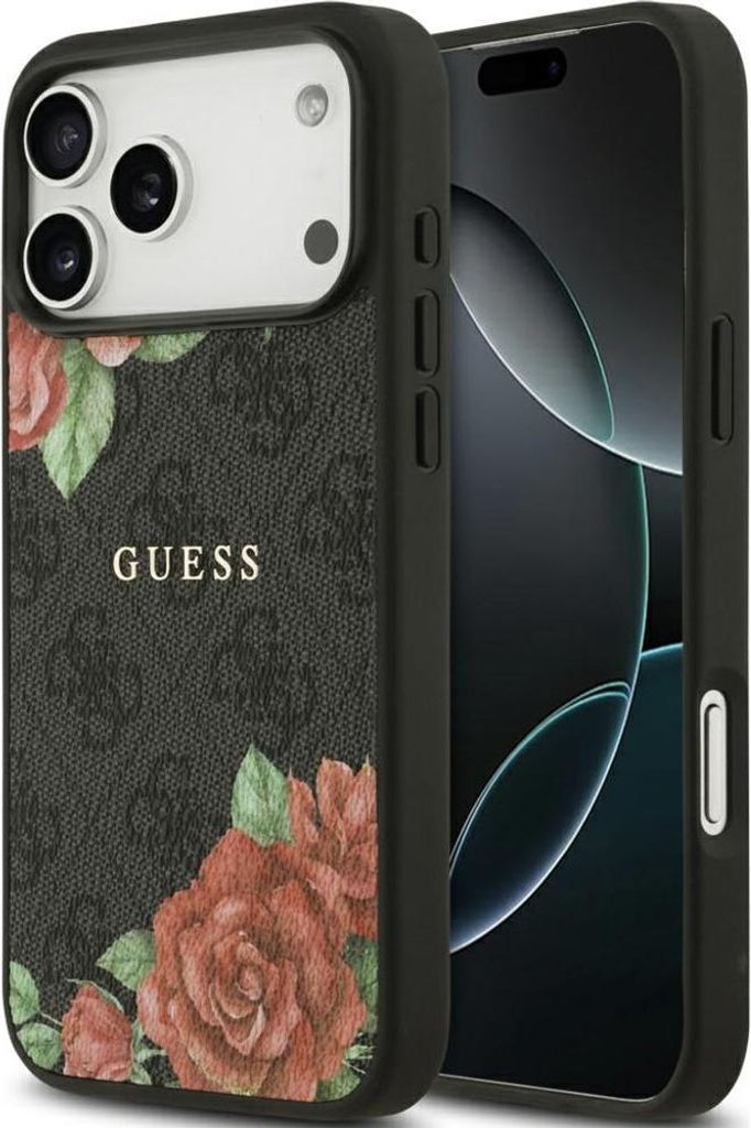Etui Guess 4G Blumen Druck Magsafe Na Iphone 17 Pro - Czarne